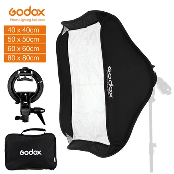 Godox 40 cm 50 cm 60 cm 80 cm Controlable Flash Flash caja de luz + S tipo de Soporte Bowens Kit de Montaje para Speedlite Estudio de Tiro