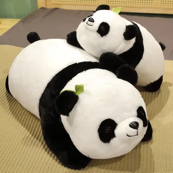 Kawaii de la Hoja de Bambú Panda de Juguete de Felpa Suave Peluche Lindo Panda Dormir Almohada Zoológico de Recuerdos de la Muñeca Juguetes para los Niños de la Muchacha del Regalo de Navidad