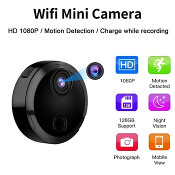 HD 1080P Mini Cámara Inalámbrica de WiFi de la Visión Nocturna de Seguridad de Protección de Monitor Remoto de las Videocámaras de Vigilancia de Video Cam Hogar Inteligente